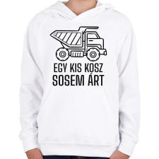 PRINTFASHION Egy kis kosz - Gyerek kapucnis pulóver - Fehér gyerek pulóver, kardigán