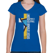 PRINTFASHION Egy kis röpladba - Női V-nyakú póló - Királykék női póló