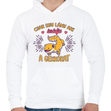 PRINTFASHION Egy lány - Gekkó - Férfi kapucnis pulóver - Fehér férfi pulóver, kardigán