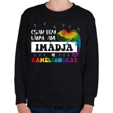 PRINTFASHION Egy lány - Kaméleon - Gyerek pulóver - Fekete gyerek pulóver, kardigán