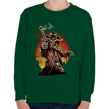 PRINTFASHION Egy lövés - Gyerek pulóver - Sötétzöld gyerek pulóver, kardigán