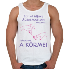 PRINTFASHION Egy nő teljesen ártalmatlan ameddig... - Férfi atléta - Fehér