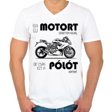 PRINTFASHION Egy új motort szerettem volna - Férfi V-nyakú póló - Fehér férfi póló
