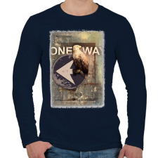 PRINTFASHION Egy út - Férfi hosszú ujjú póló - Sötétkék férfi póló