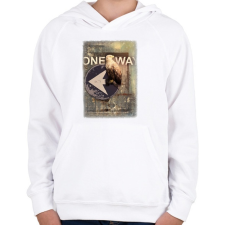 PRINTFASHION Egy út - Gyerek kapucnis pulóver - Fehér gyerek pulóver, kardigán