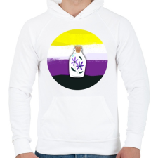 PRINTFASHION Egy üvegnyi virág - Férfi kapucnis pulóver - Fehér férfi pulóver, kardigán