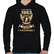 PRINTFASHION Egyedi Awesome szülinapos minta! - Férfi kapucnis pulóver - Fekete férfi pulóver, kardigán