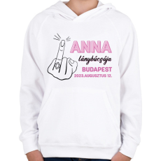 PRINTFASHION Egyedi név lámybúcsúja - fekete - Gyerek kapucnis pulóver - Fehér