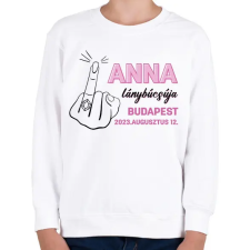 PRINTFASHION Egyedi név lámybúcsúja - fekete - Gyerek pulóver - Fehér gyerek pulóver, kardigán