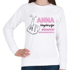 PRINTFASHION Egyedi név lámybúcsúja - fekete - Női pulóver - Fehér