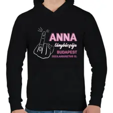 PRINTFASHION Egyedi név lánybúcsúja - fehér - Férfi kapucnis pulóver - Fekete férfi pulóver, kardigán
