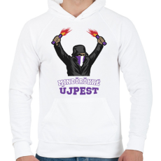 PRINTFASHION Egyedi szurkolói minta #3 - Férfi kapucnis pulóver - Fehér