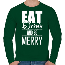 PRINTFASHION Egyél igyál és légy boldog - Férfi pulóver - Sötétzöld férfi pulóver, kardigán
