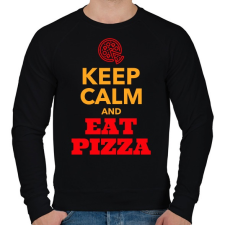 PRINTFASHION Egyél pizzát - Férfi pulóver - Fekete férfi pulóver, kardigán