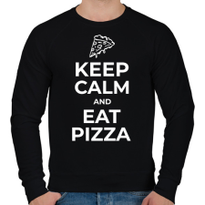 PRINTFASHION EGYÉL PIZZÁT - Férfi pulóver - Fekete férfi pulóver, kardigán