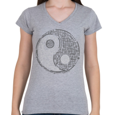 PRINTFASHION Egyensúly - Női V-nyakú póló - Sport szürke női póló