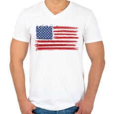 PRINTFASHION Egyesült Államok A szleng - Férfi V-nyakú póló - Fehér