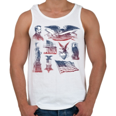 PRINTFASHION Egyesült Államok kopasz sas szimbóluma - Férfi atléta - Fehér
