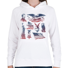 PRINTFASHION Egyesült Államok kopasz sas szimbóluma - Női kapucnis pulóver - Fehér