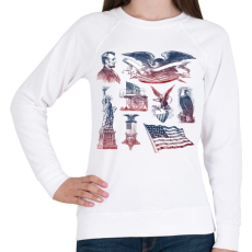 PRINTFASHION Egyesült Államok kopasz sas szimbóluma - Női pulóver - Fehér