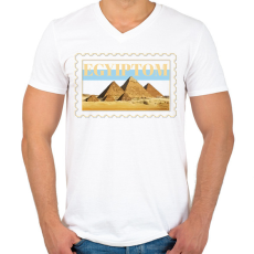 PRINTFASHION Egyiptom - Férfi V-nyakú póló - Fehér
