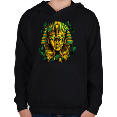 PRINTFASHION Egyiptomi fáraó - Gyerek kapucnis pulóver - Fekete
