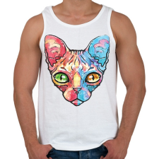 PRINTFASHION Egyiptomi macska vízfesték - Férfi atléta - Fehér atléta, trikó