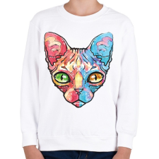 PRINTFASHION Egyiptomi macska vízfesték - Gyerek pulóver - Fehér gyerek pulóver, kardigán