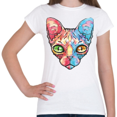 PRINTFASHION Egyiptomi macska vízfesték - Női póló - Fehér