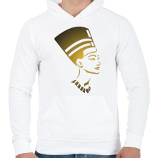 PRINTFASHION Egyiptomi női fej - Férfi kapucnis pulóver - Fehér férfi pulóver, kardigán