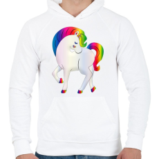 PRINTFASHION Egyszarvú - Férfi kapucnis pulóver - Fehér