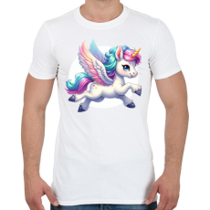 PRINTFASHION Egyszarvú - Férfi póló - Fehér