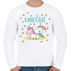 PRINTFASHION Egyszarvú - Férfi pulóver - Fehér