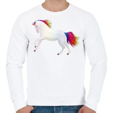 PRINTFASHION Egyszarvú - Férfi pulóver - Fehér férfi pulóver, kardigán