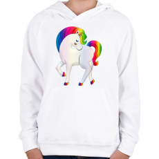 PRINTFASHION Egyszarvú - Gyerek kapucnis pulóver - Fehér