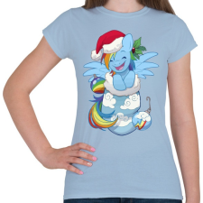 PRINTFASHION Egyszarvú karácsony - Női póló - Világoskék női póló