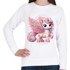 PRINTFASHION Egyszarvú kislány - Női pulóver - Fehér női pulóver, kardigán