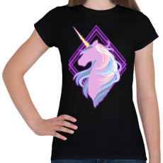 PRINTFASHION Egyszarvú neon - Női póló - Fekete