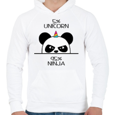 PRINTFASHION Egyszarvú ninja - Férfi kapucnis pulóver - Fehér férfi pulóver, kardigán