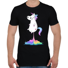 PRINTFASHION Egyszarvú puki - Férfi póló - Fekete férfi póló