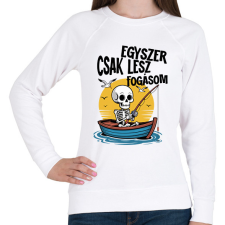 PRINTFASHION Egyszer csak lesz fogásom - Női pulóver - Fehér női pulóver, kardigán
