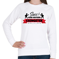 PRINTFASHION Egyszer csengetek - Női pulóver - Fehér női pulóver, kardigán