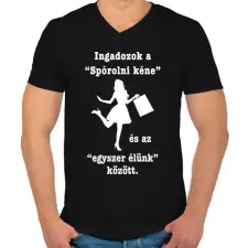 PRINTFASHION Egyszer élünk - Férfi V-nyakú póló - Fekete férfi póló