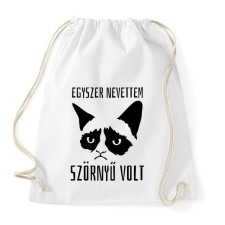 PRINTFASHION Egyszer nevettem, szörnyű volt - Sportzsák, Tornazsák - Fehér tornazsák