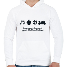 PRINTFASHION egyszerű - Férfi kapucnis pulóver - Fehér férfi pulóver, kardigán