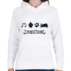 PRINTFASHION egyszerű - Női kapucnis pulóver - Fehér