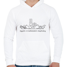 PRINTFASHION Együtt A Kisállatokért Alapítvány - Férfi kapucnis pulóver - Fehér férfi pulóver, kardigán