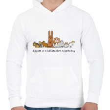 PRINTFASHION Együtt A Kisállatokért Alapítvány - Férfi kapucnis pulóver - Fehér férfi pulóver, kardigán