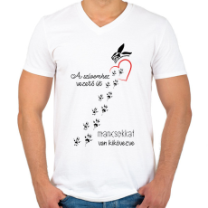 PRINTFASHION Együtt A Kisállatokért Alapítvány - Férfi V-nyakú póló - Fehér