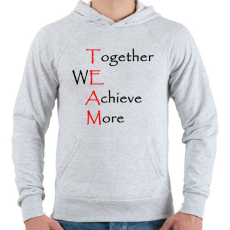 PRINTFASHION Együtt több dolgot érünk el - Férfi kapucnis pulóver - Sport szürke